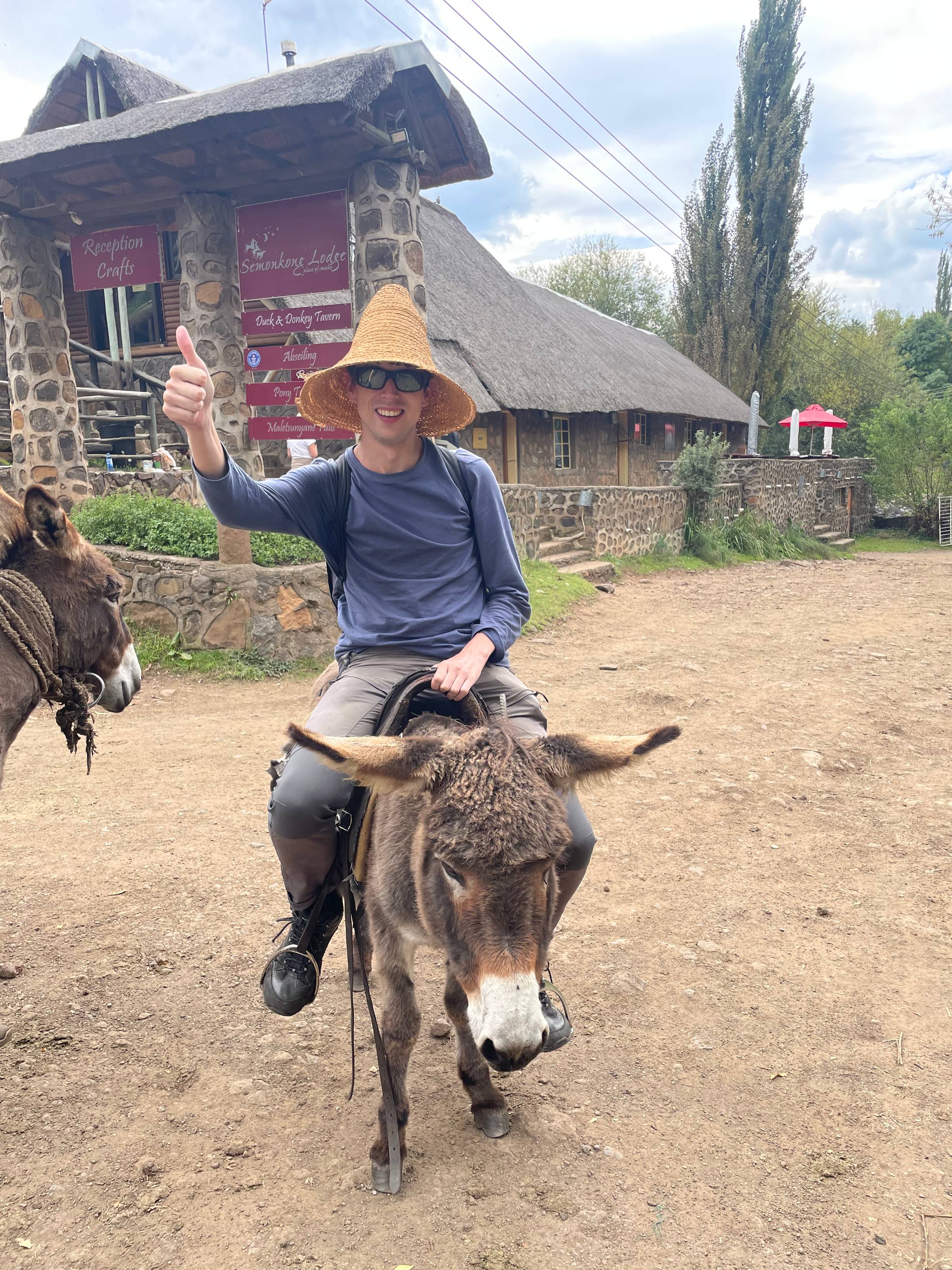 Alex on a donkey pub crawl