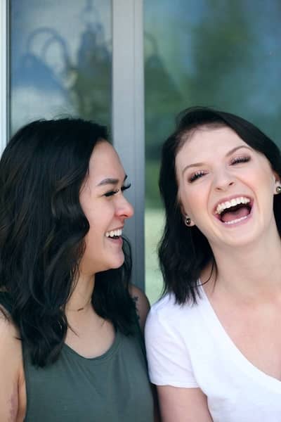 Two laughing women