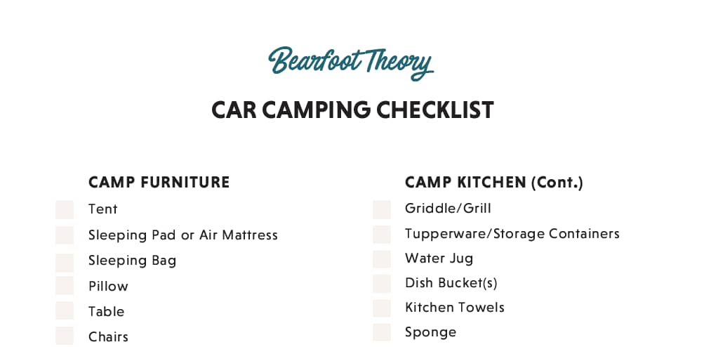 Car Camping 101 How To Plan What To Pack More Bearfoot Theory