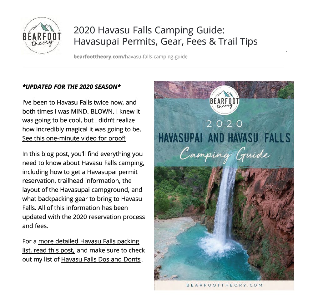 2020 Havasu Falls Camping Guide Havasupai Permits Gear