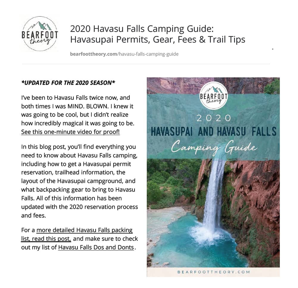 2020 Havasu Falls Camping Guide Havasupai Permits Gear Fees