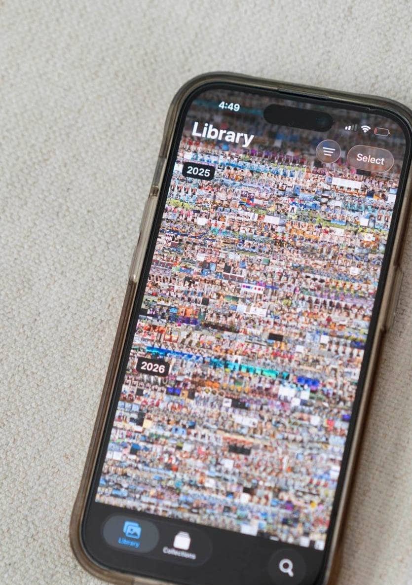 iPhone open to a busy camera roll