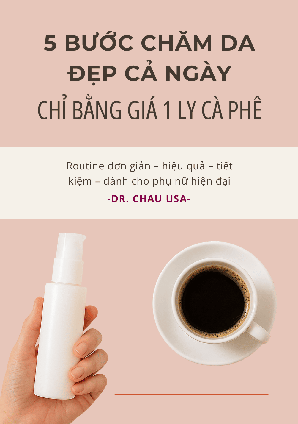 free ebook - 5 bước chăm da đẹp cả ngày, giá chỉ bằng 1 ly cà phê