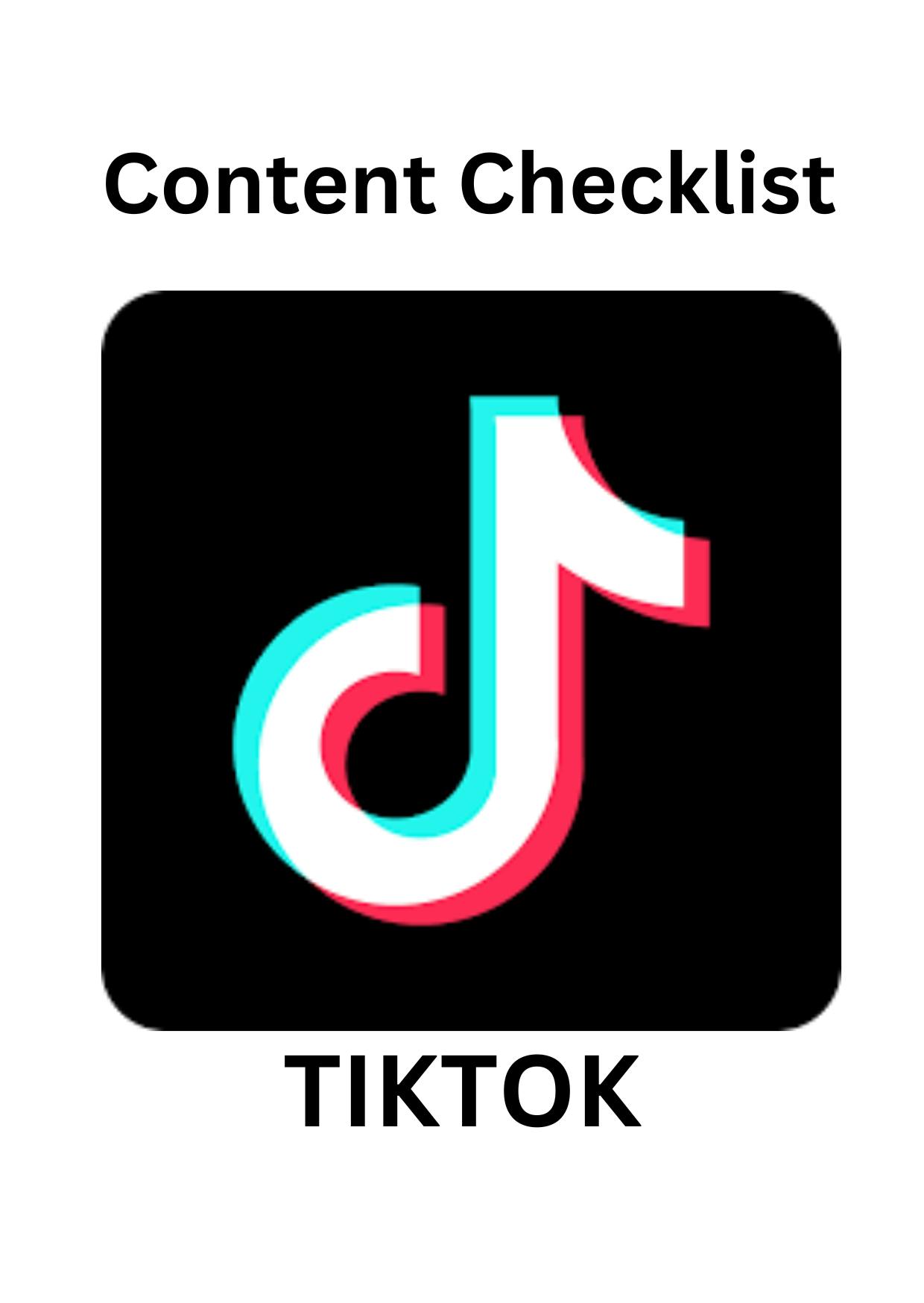 Tiktok Content Checklist