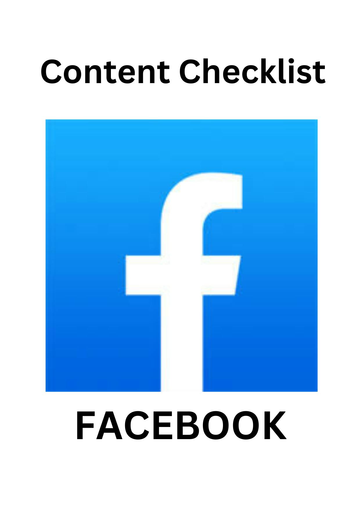 Facebook Content Checklist