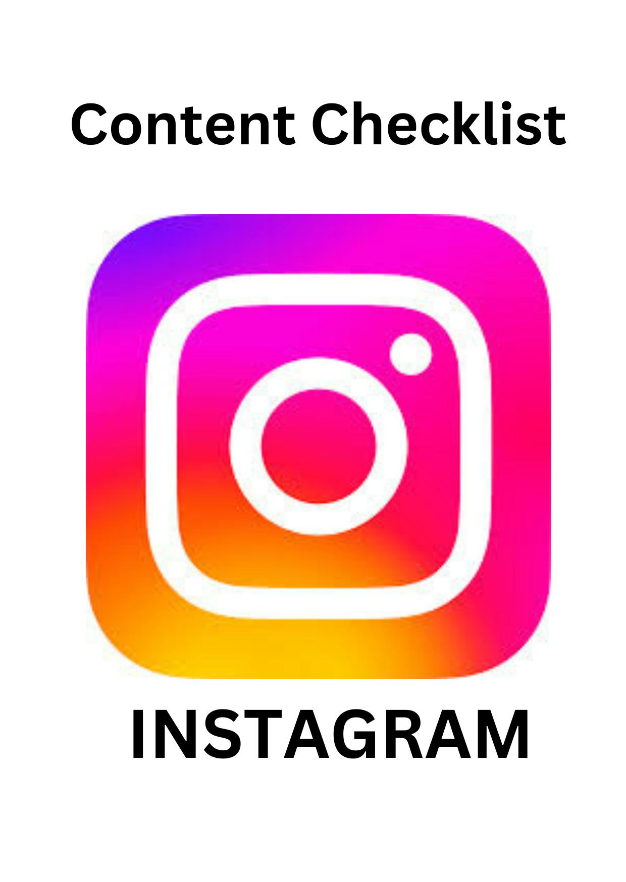 Instagram Content Checklist