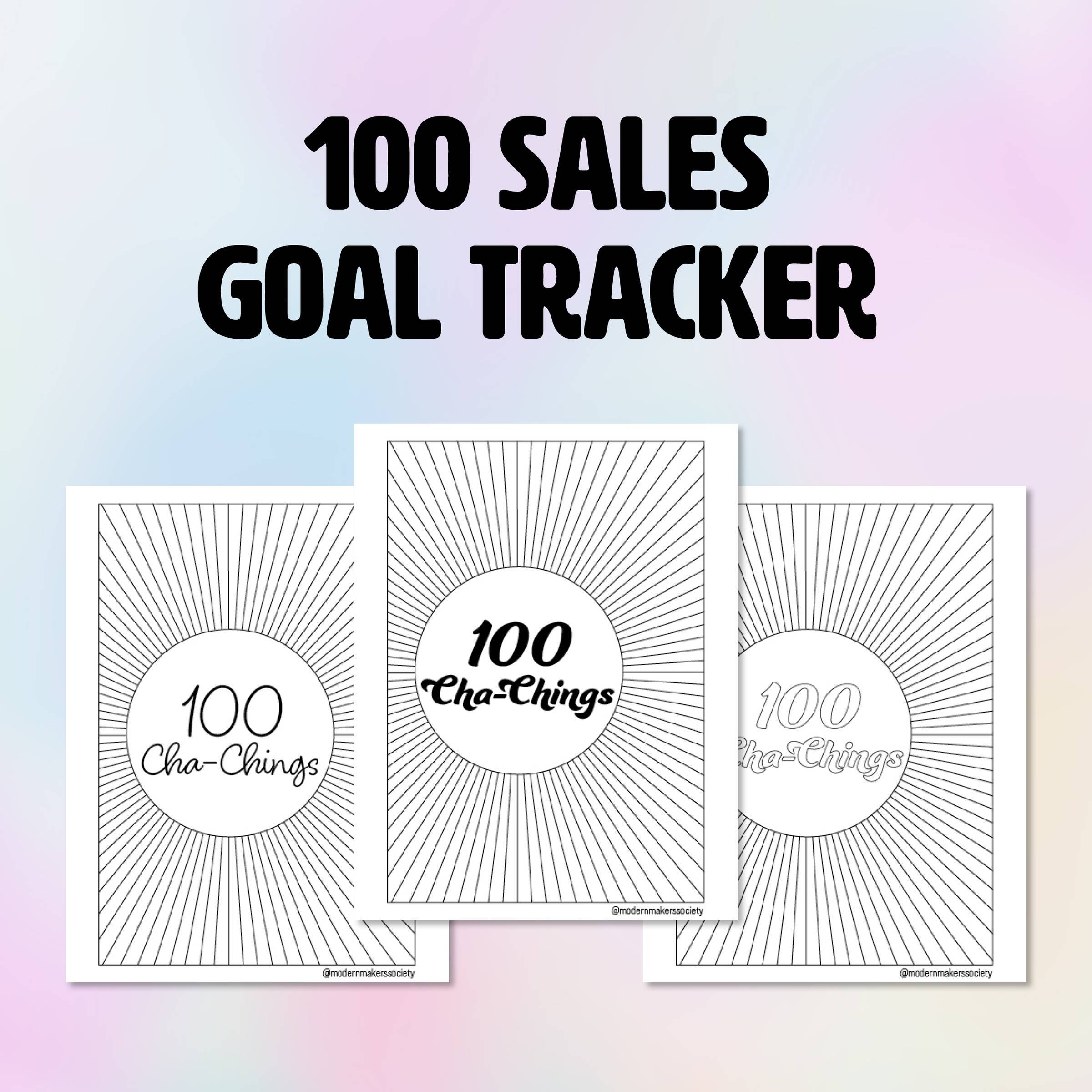 100 Cha-Chings Printable Tracker - PDF Download