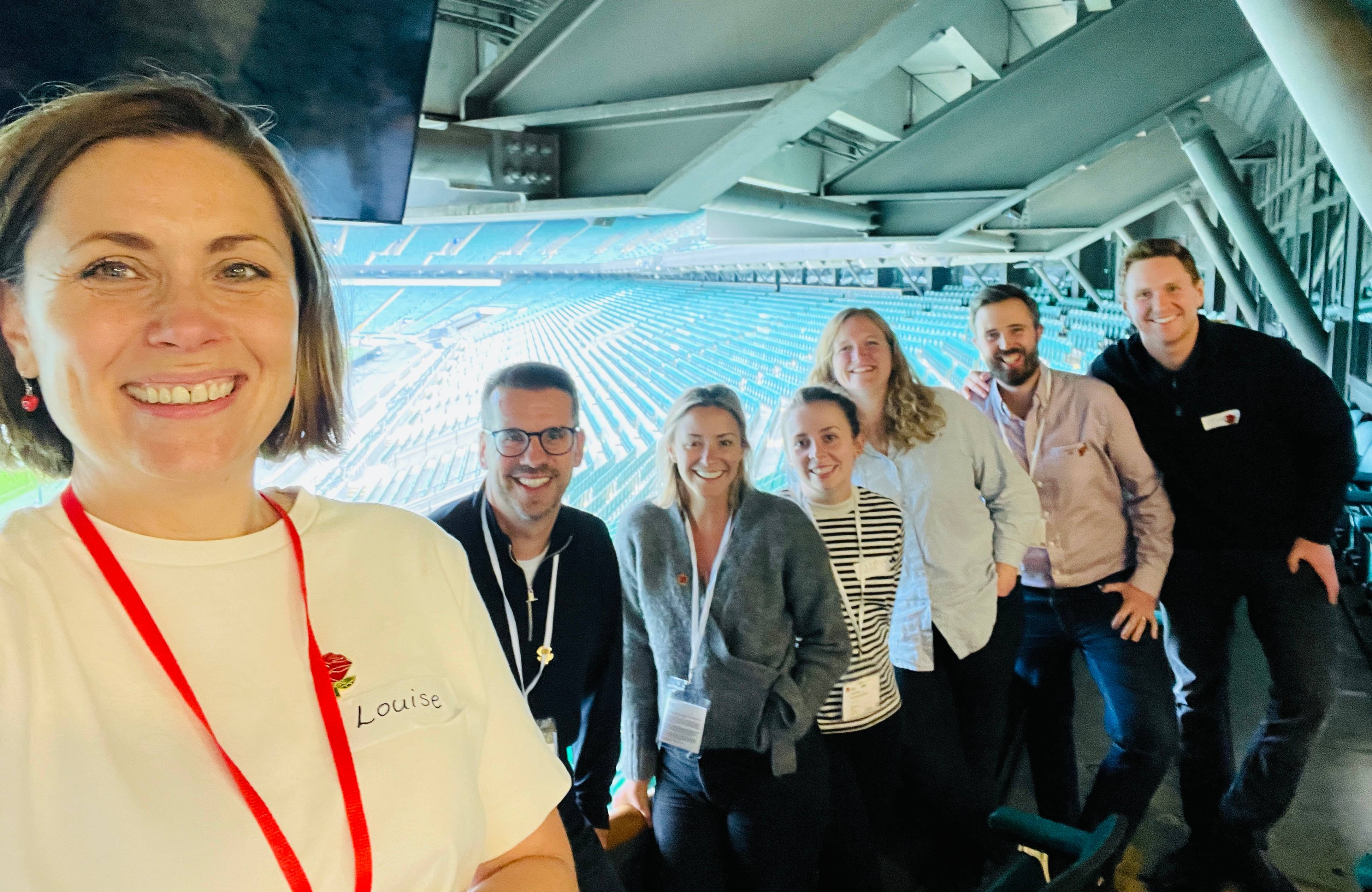 Louise with Diageo team at Twickenham Stadium