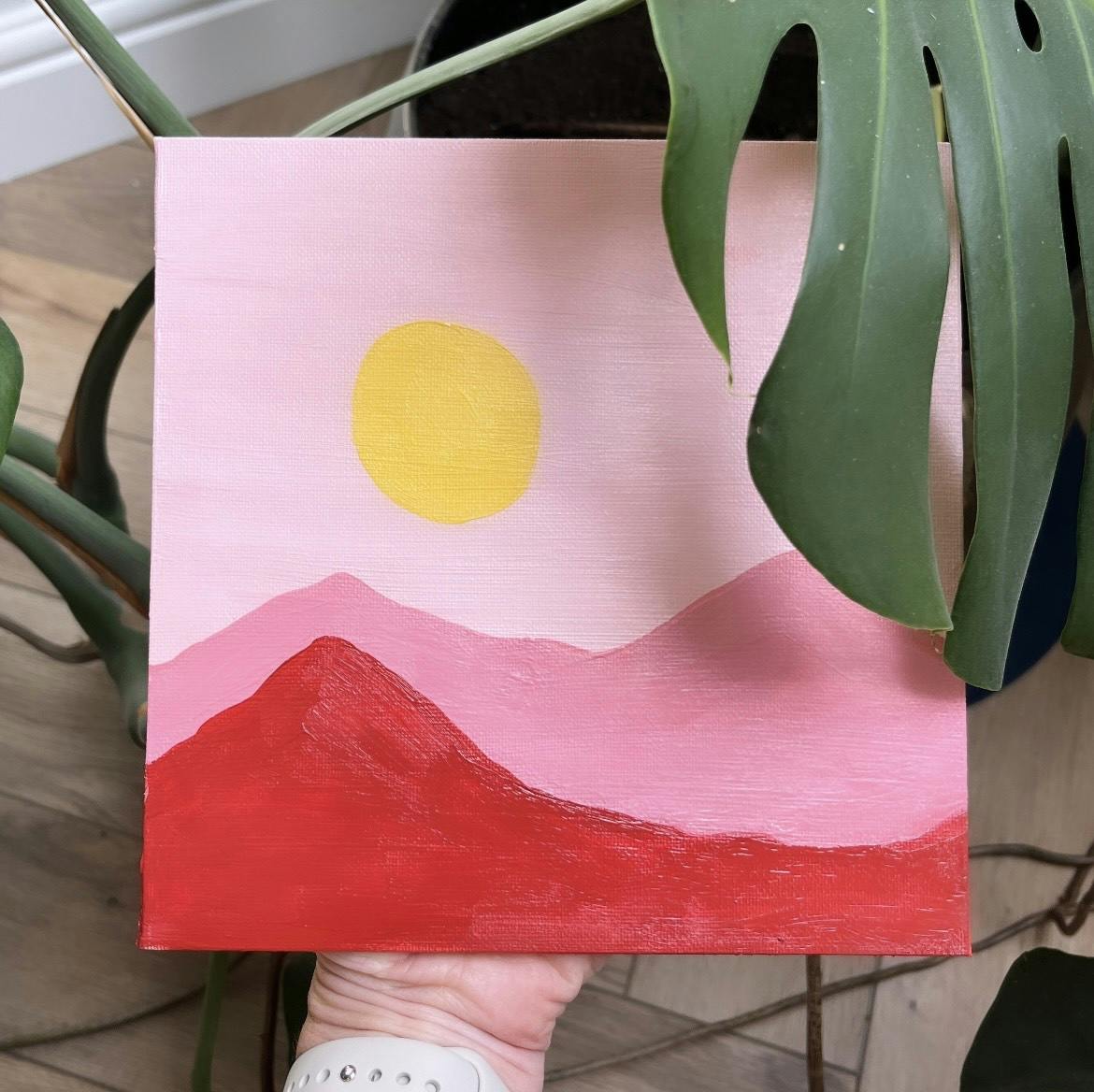 Pink painting of sunrise