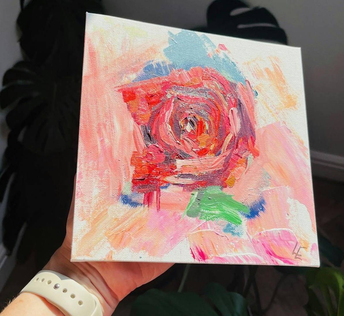 Painting of red rose