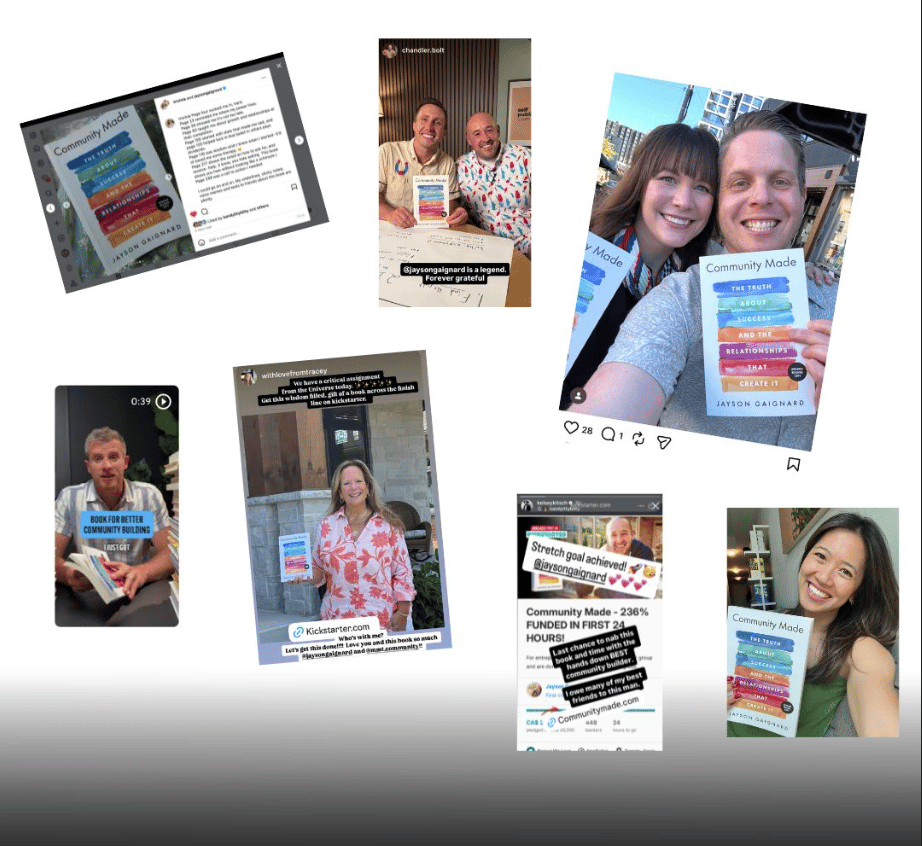 A collage of readers sharing Community Made on social media