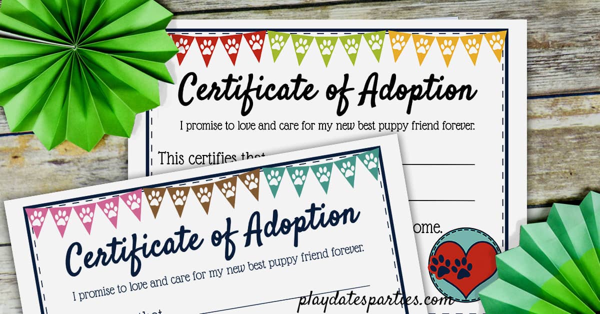The Best Puppy Themed Birthday Party Ideas for Free Printable Paw Patrol Adoption Certificate