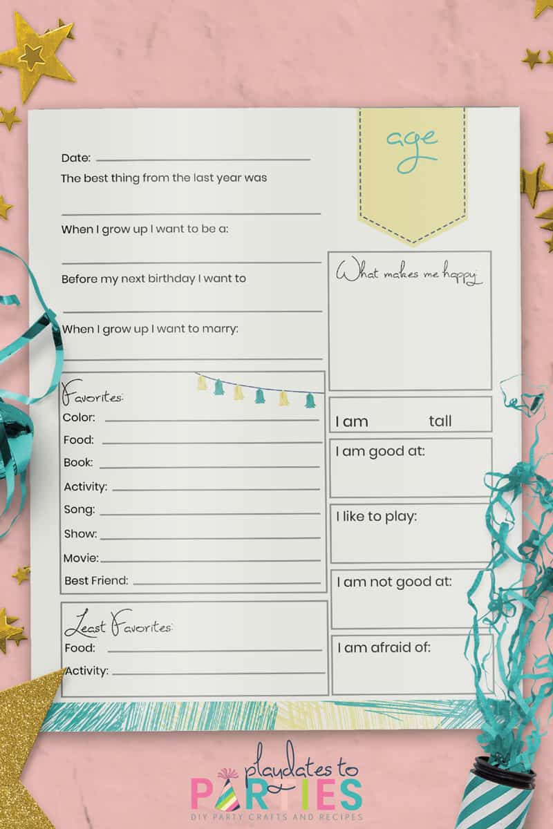 Birthday Interview Printable