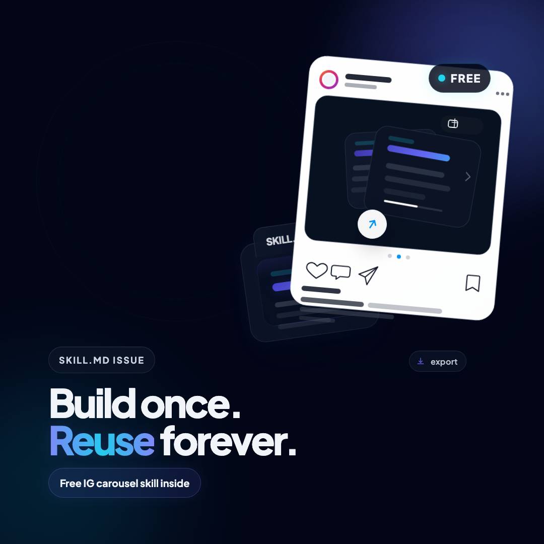 Build skills with AI. Instagram Carousel Skill free
