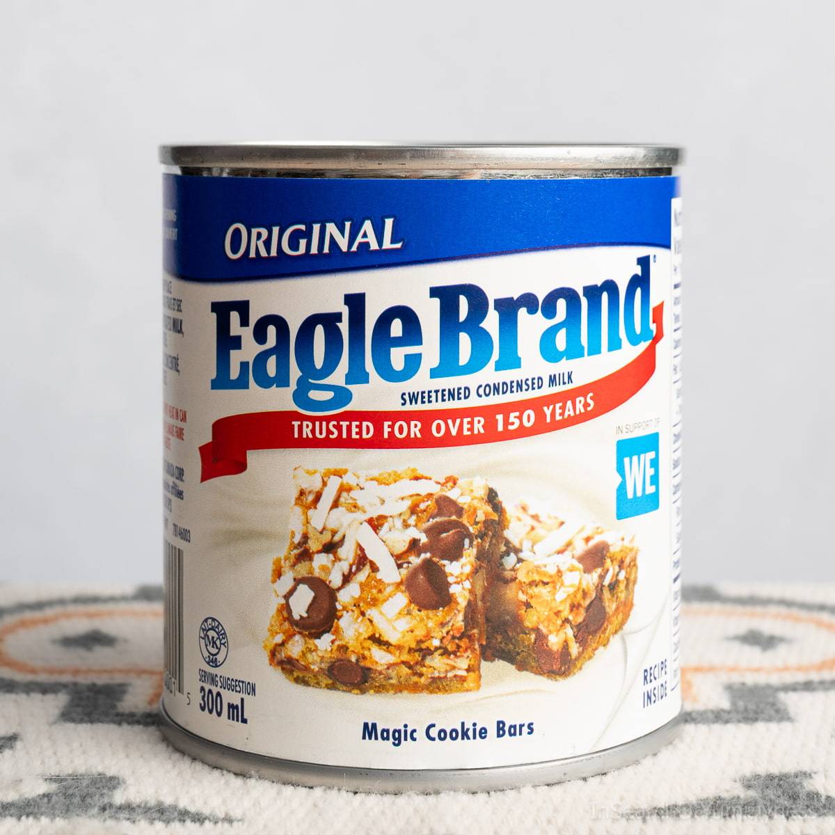 A can of Eagle Brand condensed milk.