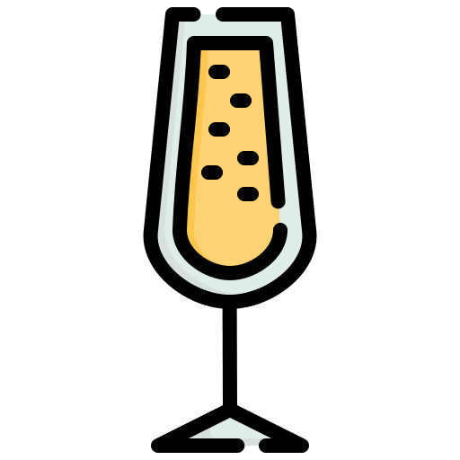 An illustration of a glass of champagne