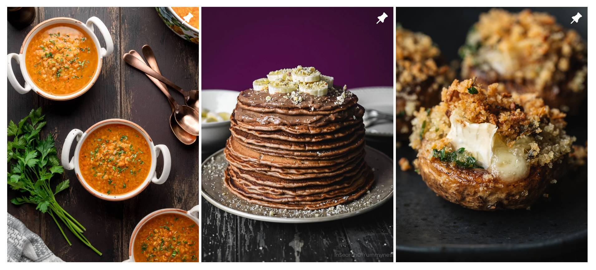 Three photos from the InSearchOfYummyness Instagram feed.