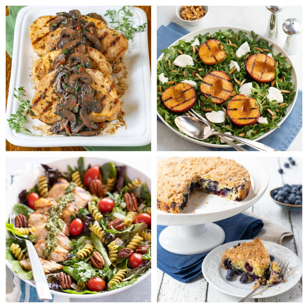 collage of 4 recipes perfect for labor day.
