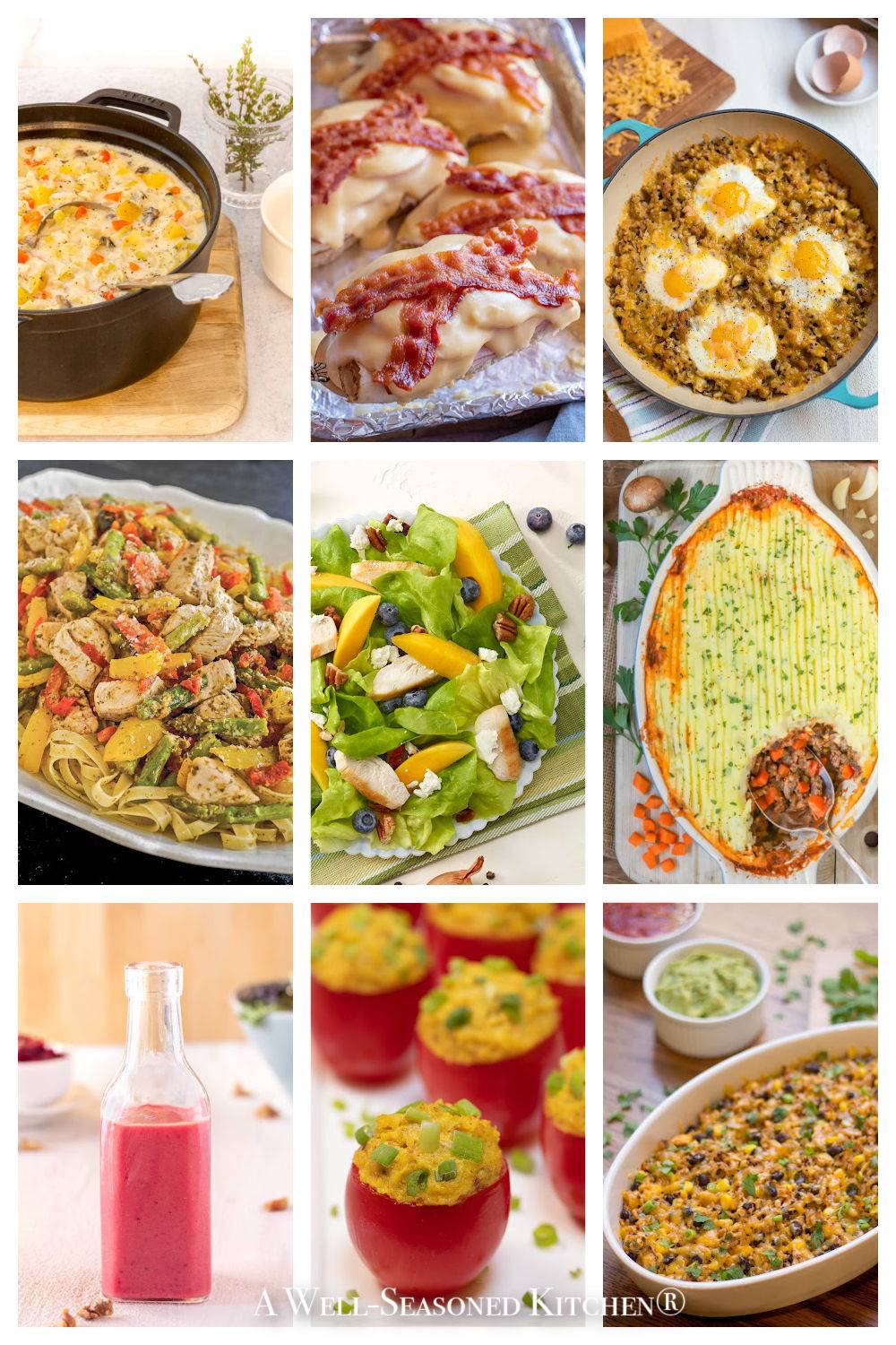 collage of 9 thanksgiving leftovers recipes
