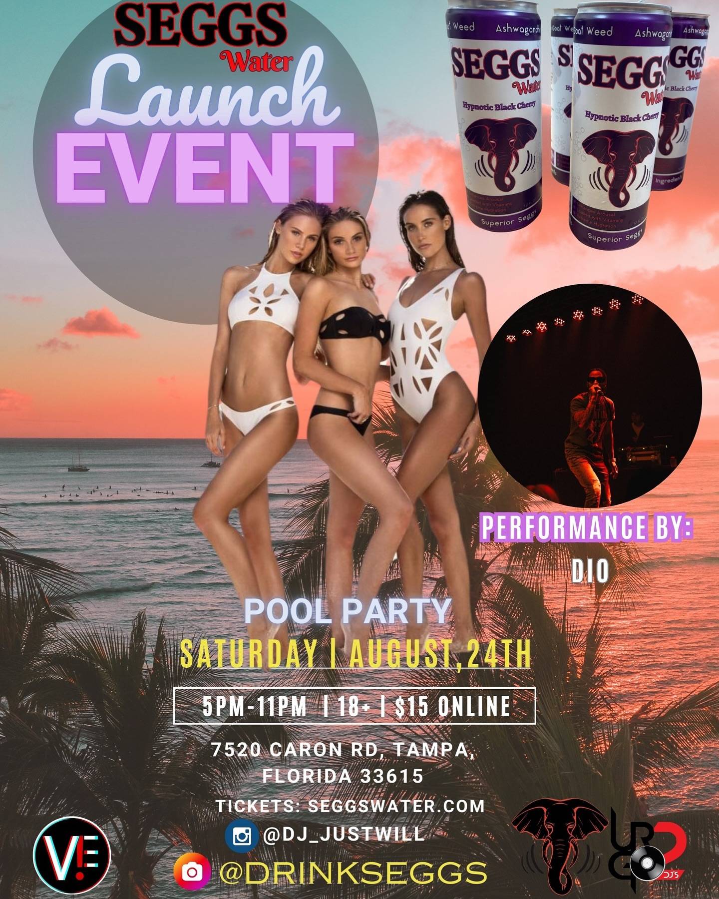 I’ll be performing at the Seggs Water launch event August 24th ! Tampa bay pull up on meeeeee 🕺🏾 get your tickets at www.seggswater.com
@vamp_entertainment 
@seggswater
@drinkseggs