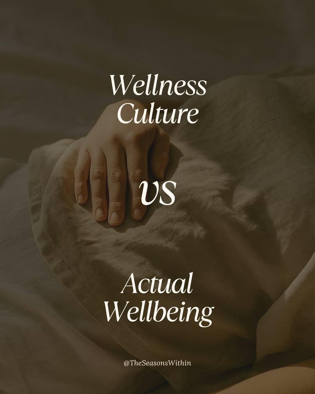 There’s an industry built on making you feel like you’re almost there...but not quite.
Almost healthy enough.
Almost disciplined enough.
Almost well enough. 
So you keep following endless rules, buy the products, optimise the routine...

That gap, between where you are and where wellness culture tells you that you should be, is exactly where the industry lives. 

True wellbeing looks quite different. It isn’t a protocol to follow or a product to purchase. 
It doesn’t sell well because it isn’t really something you can sell at all to be honest.

What it may look like is this : moving your body from a place of joy rather than fear. 
Eating in a way that nourishes you, without a set of moralistic rules telling you what that should mean. Resting not because you’ve finally earned it, but because your body asked and you listened. Setting boundaries not as a performative act of self-care, but because you understand, deeply, that your energy is precious.
The wellness industry is extraordinarily good at disguising control as empowerment. At making restriction feel like self-respect. At making exhaustion feel like dedication. At repackaging the very things that deplete you and selling them back to you as « healing ».

True wellbeing requires you to stop outsourcing your knowing for a minute and get back into yourself. 
To trust that your hunger, your tiredness, your need for stillness are not some sort of flaws or weaknesses to overcome.They are your body in conversation with you, if only you’re willing to listen. 

This is not the easier path. Unlearning the belief that you are perpetually not enough... that is slow, unglamorous, deeply personal work. 
But it begins with a single, radical shift in perspective. 

Perhaps you don’t have to optimise yourself into wellness.
Perhaps you just need to unlearn everything that told you
that you weren’t already worthy of it. 

#Theseasonswithin #wellnessculture #wellnessindustry #intuitiveliving