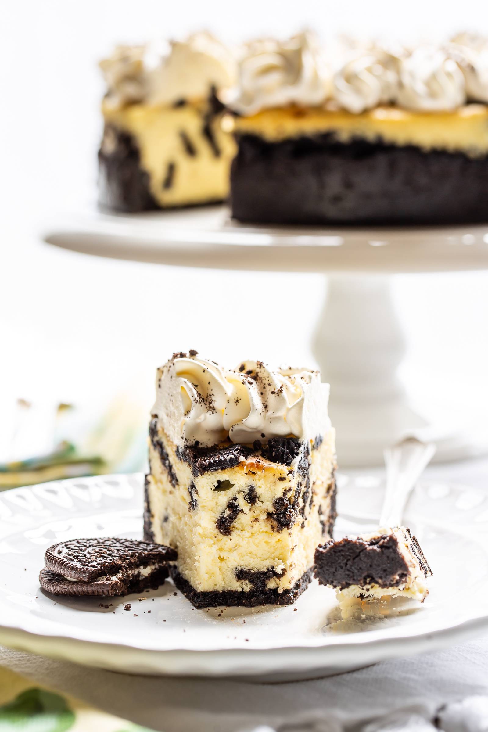 Oreo Cheesecake on a plate