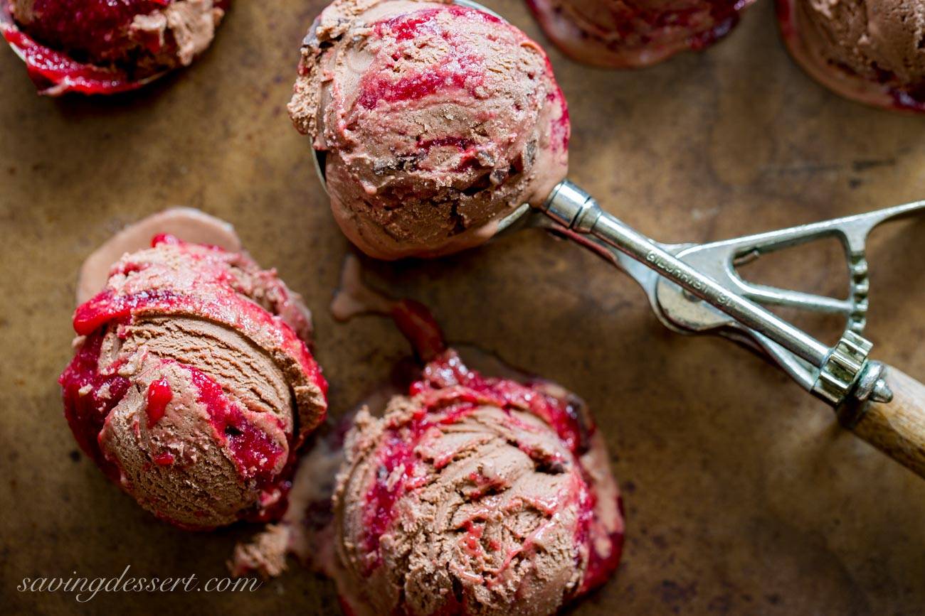 Chocolate Chocolate-Chunk Raspberry Swirl Ice Cream