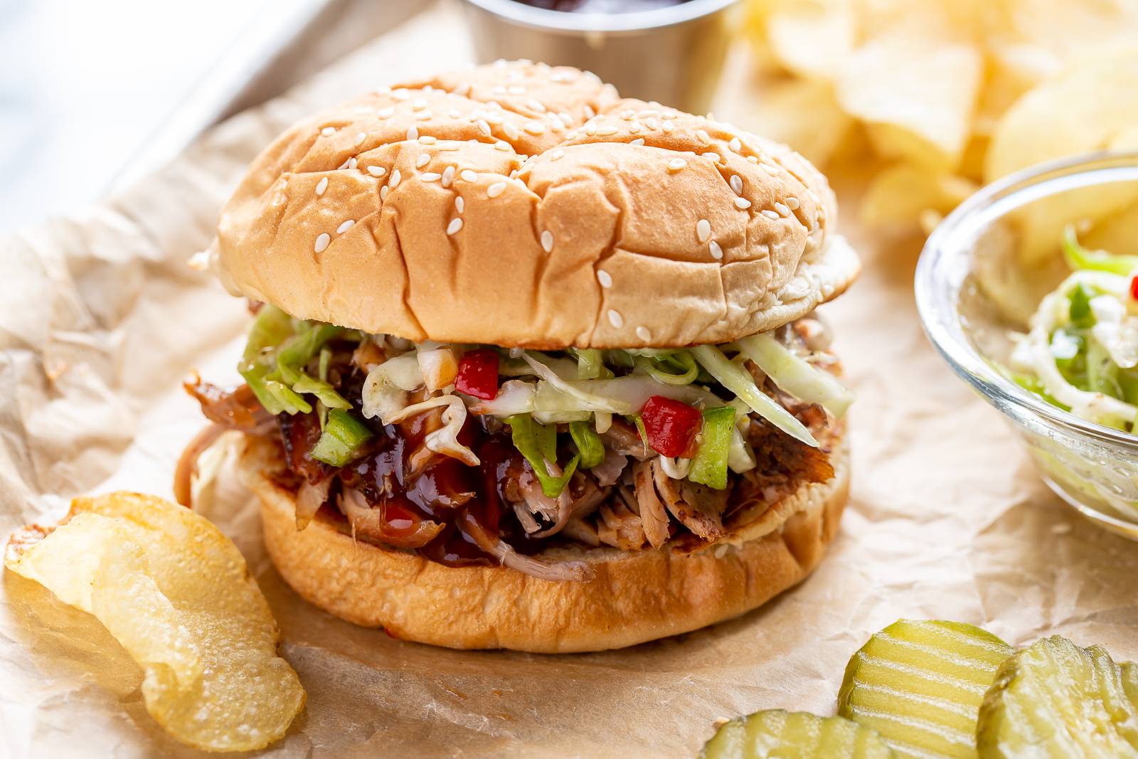 Slow Cooker Pulled Pork Sandwich