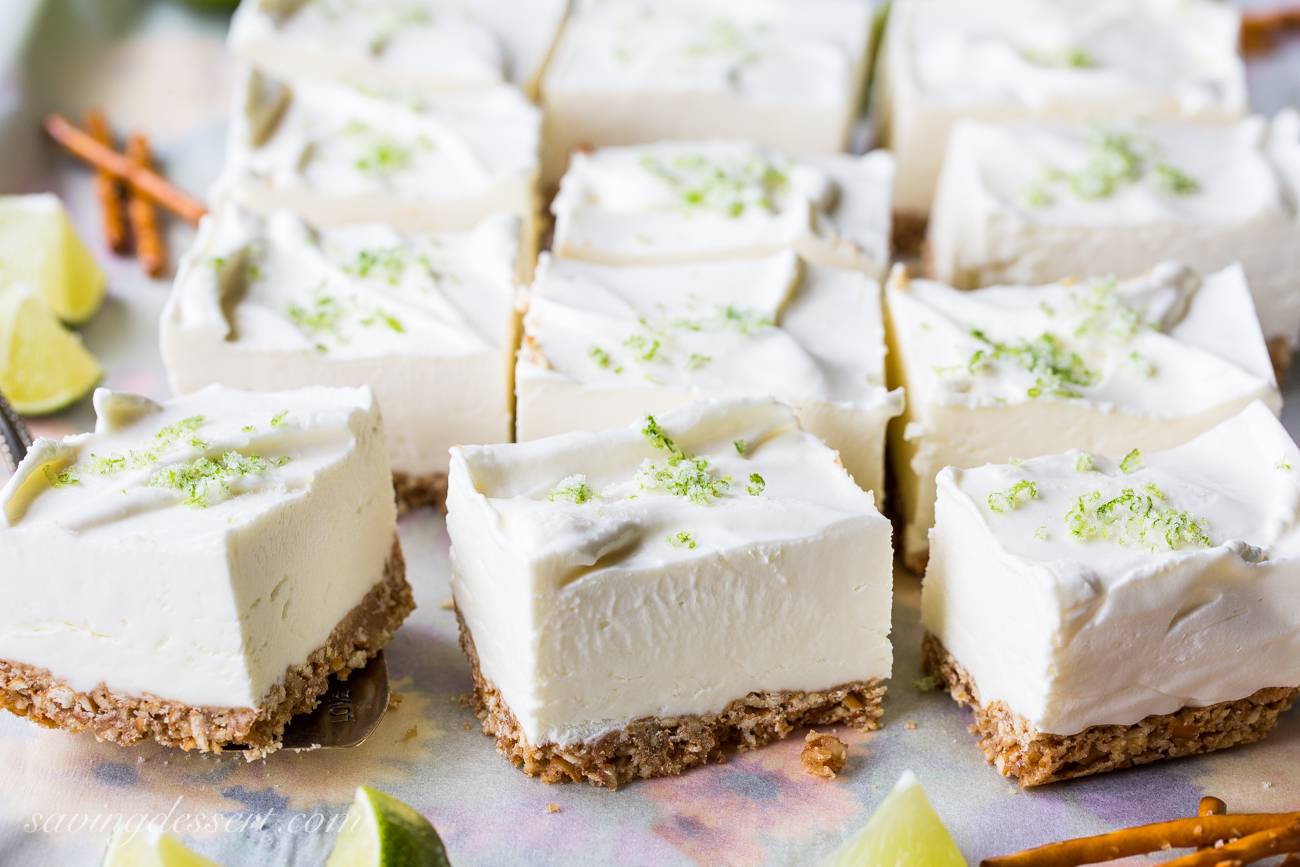 Creamy Margarita Pretzel Bars