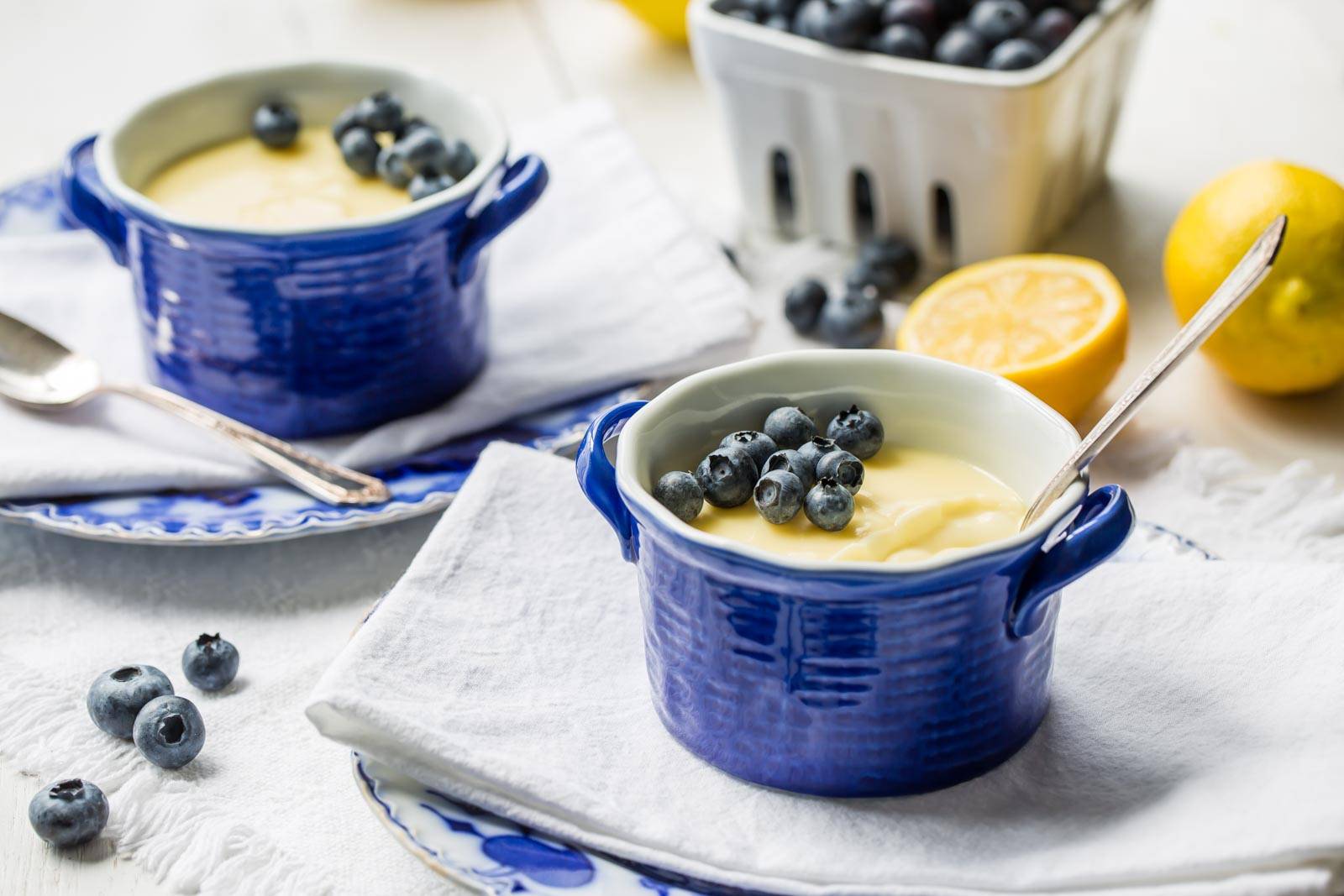 Lemon Posset with blueberries
