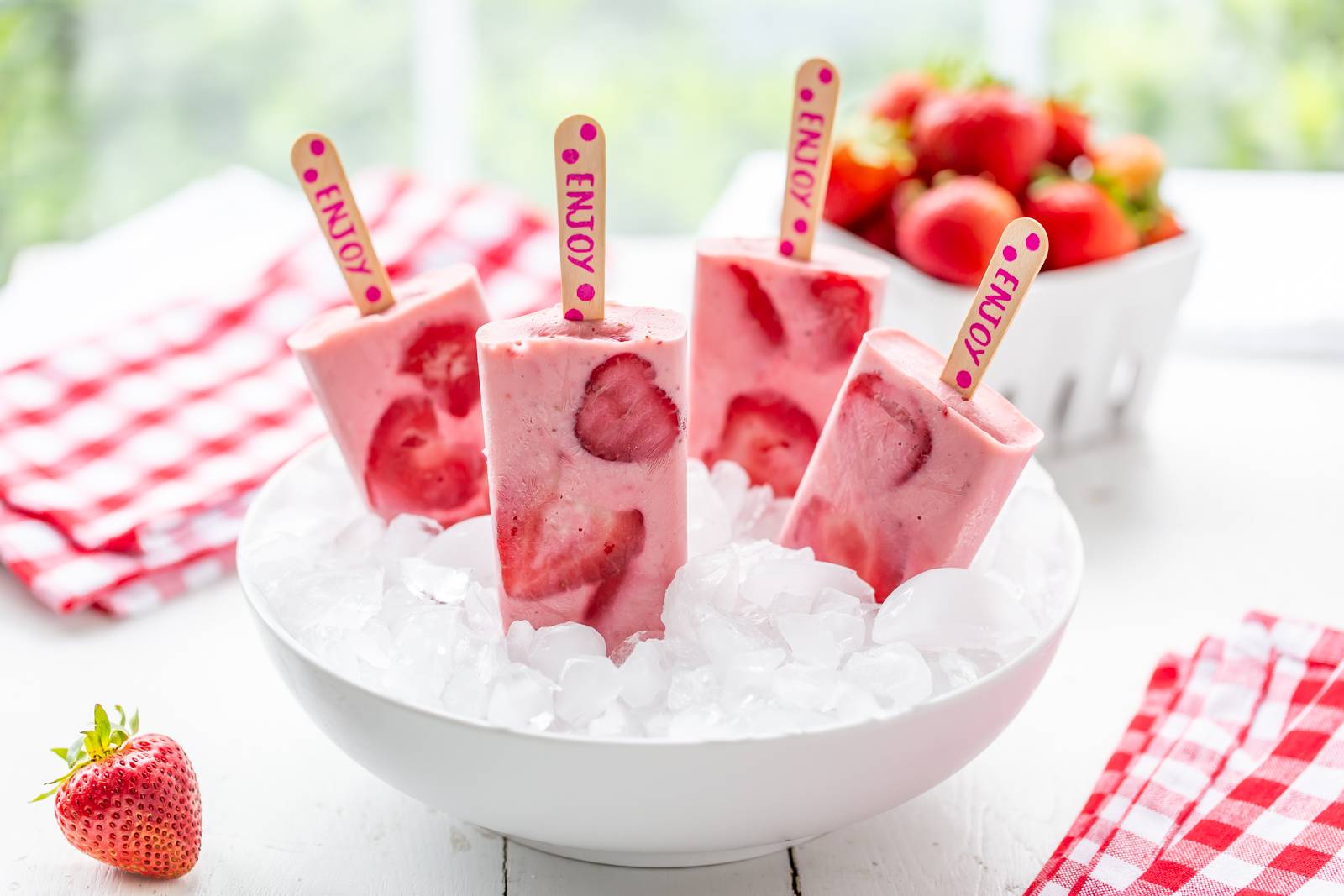 Strawberry Yogurt Popsicles
