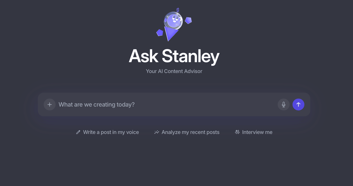 Screenshot of Stanley Your AI Content advisor