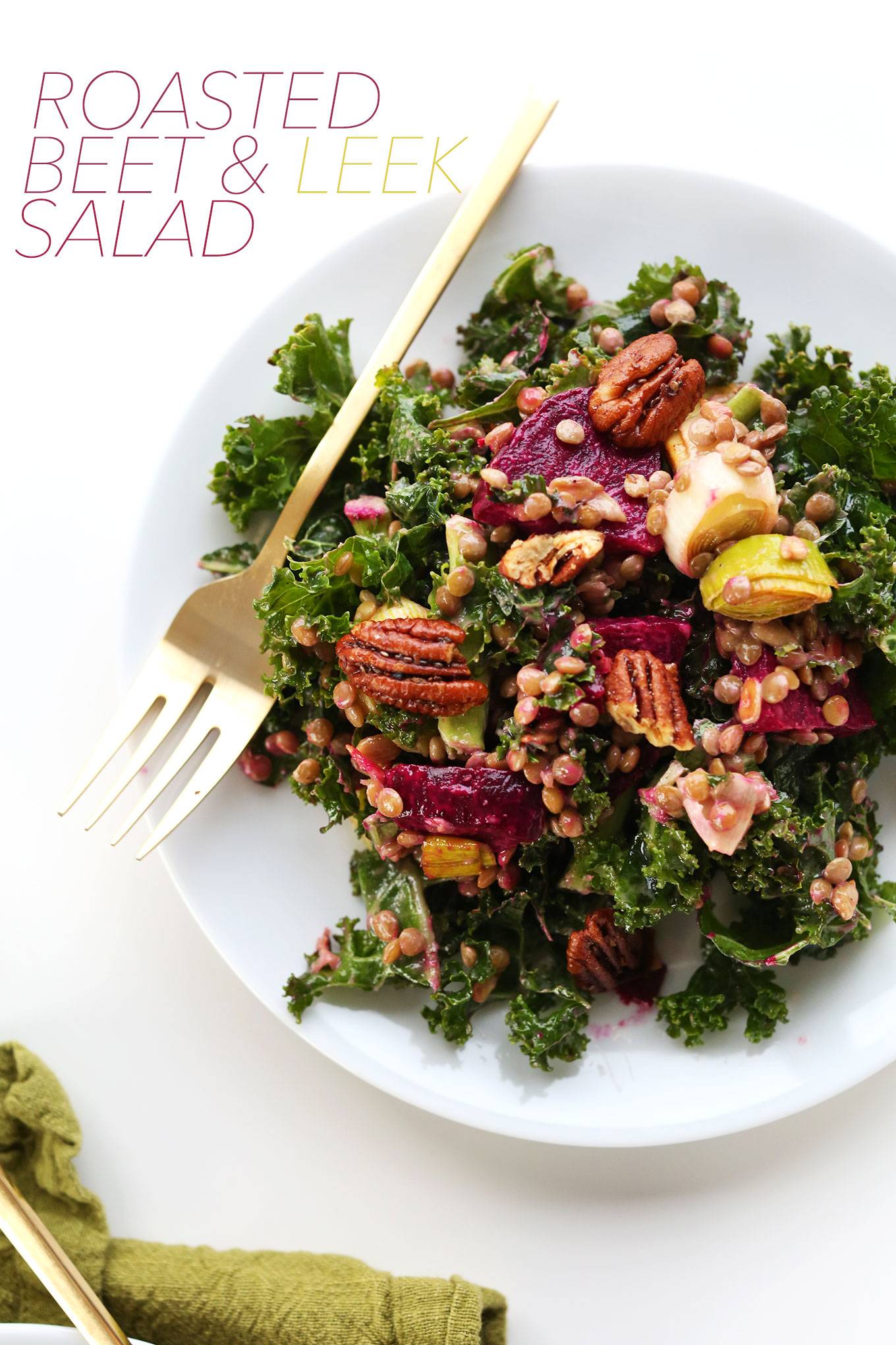 Roasted beet and leek salad