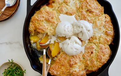 Peach Cobbler with Buttermilk Biscuits