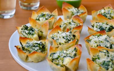 Spinach-Artichoke Dip Wonton Cups