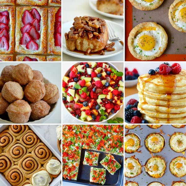 A collage of brunch recipes.