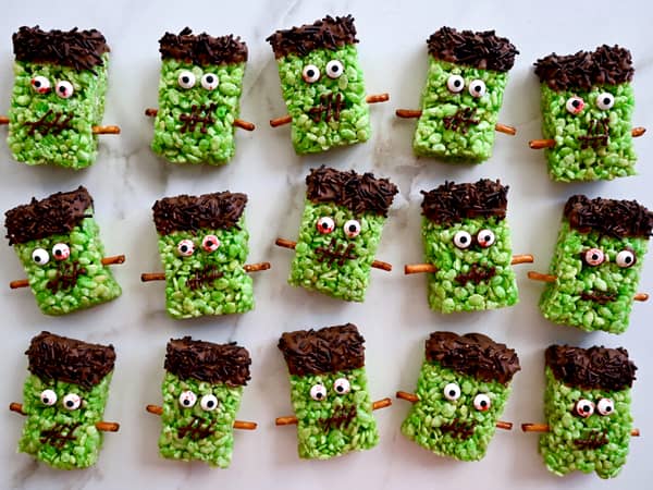 Frankenstein Rice Krispie Treats