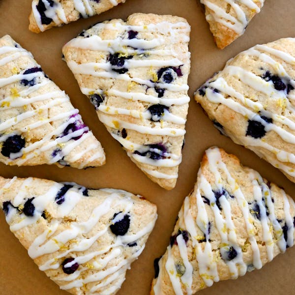 Glazed Lemon Blueberry Scones