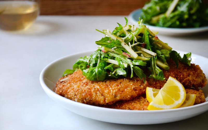 Chicken Milanese with Green Apple Salad