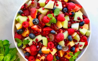The Best Fruit Salad with Honey-Lime Dressing