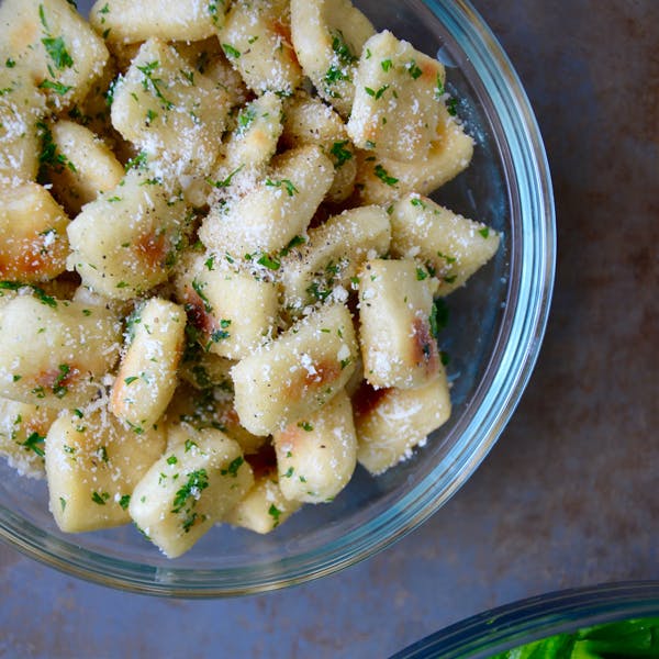 Baked Parmesan Garlic Pizza Dough Croutons