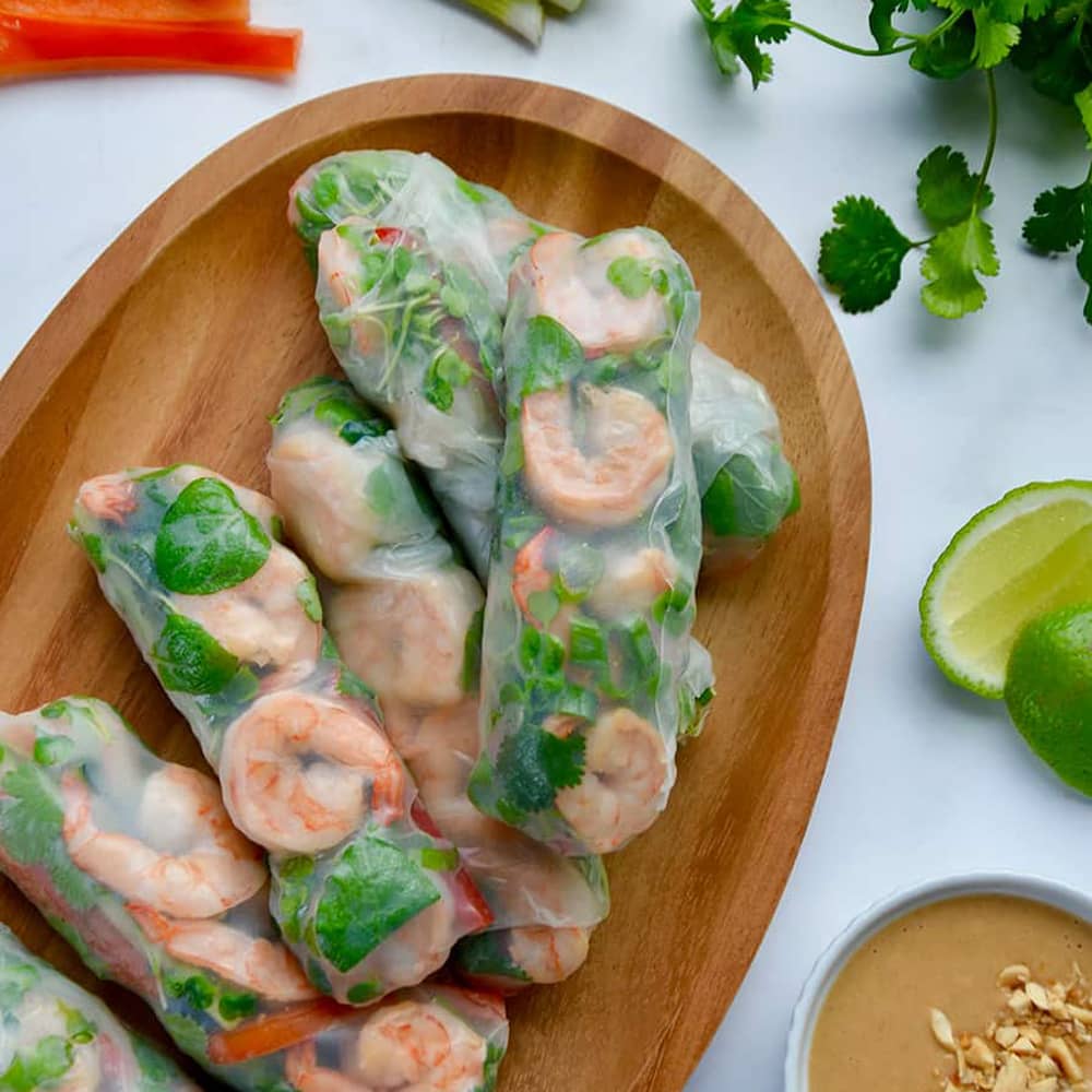 Thai Spring Rolls with Peanut Sauce