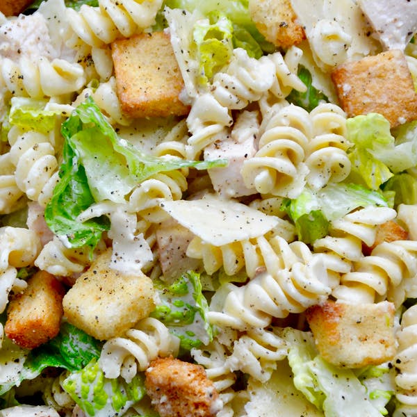 Chicken Caesar pasta salad.