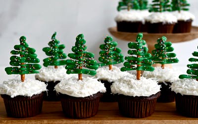 Chocolate Christmas Tree Cupcakes