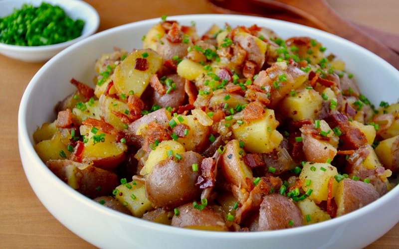 Potato Salad with Warm Bacon Dressing