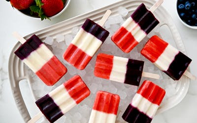 Red, White and Blue Fruit Popsicles