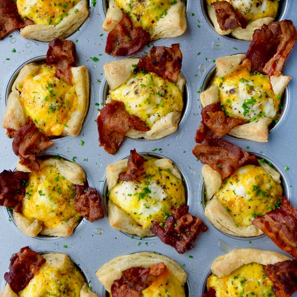 Bacon, Egg, Cheese Toast Cups