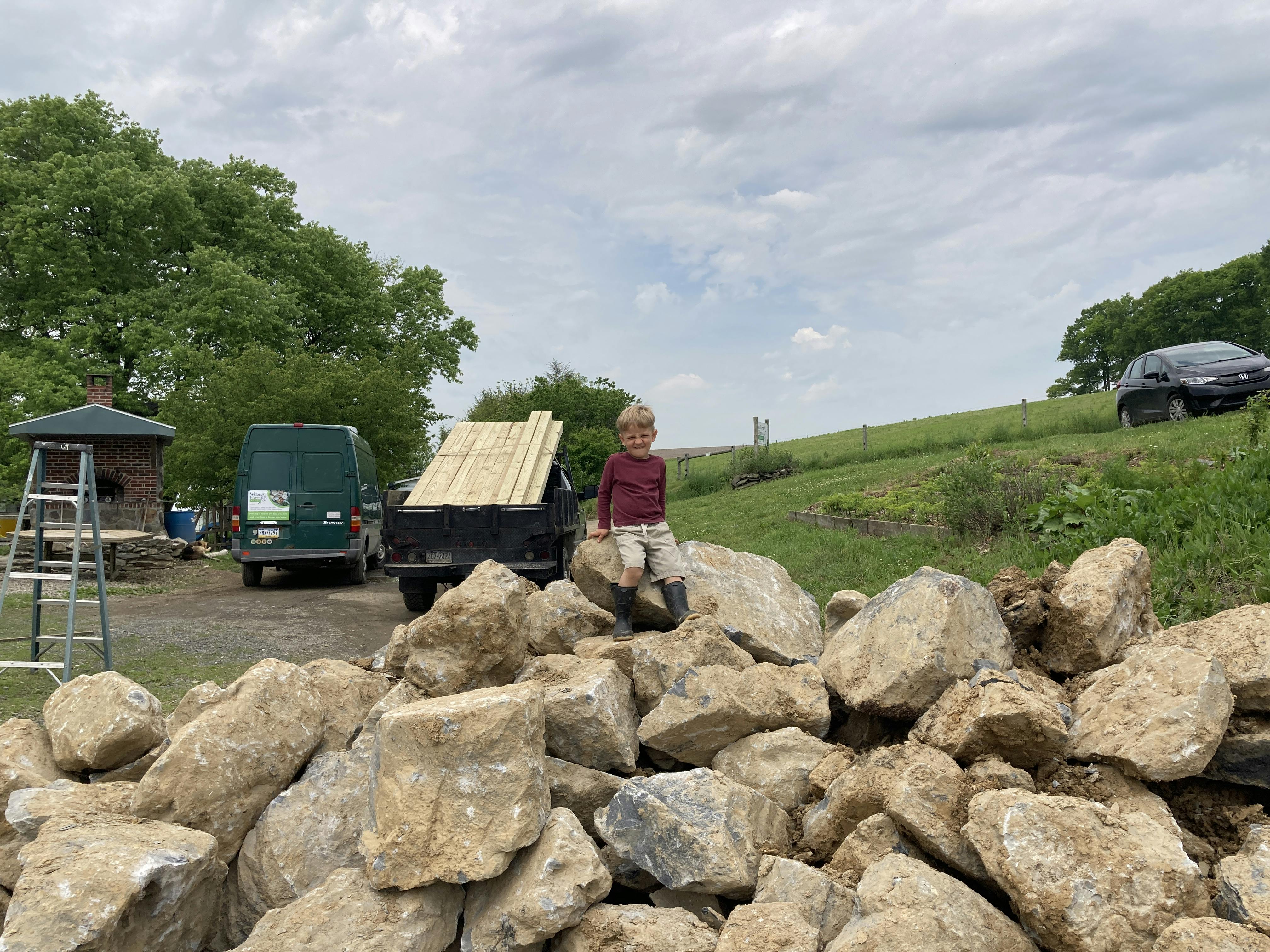 We moved this pile of rocks