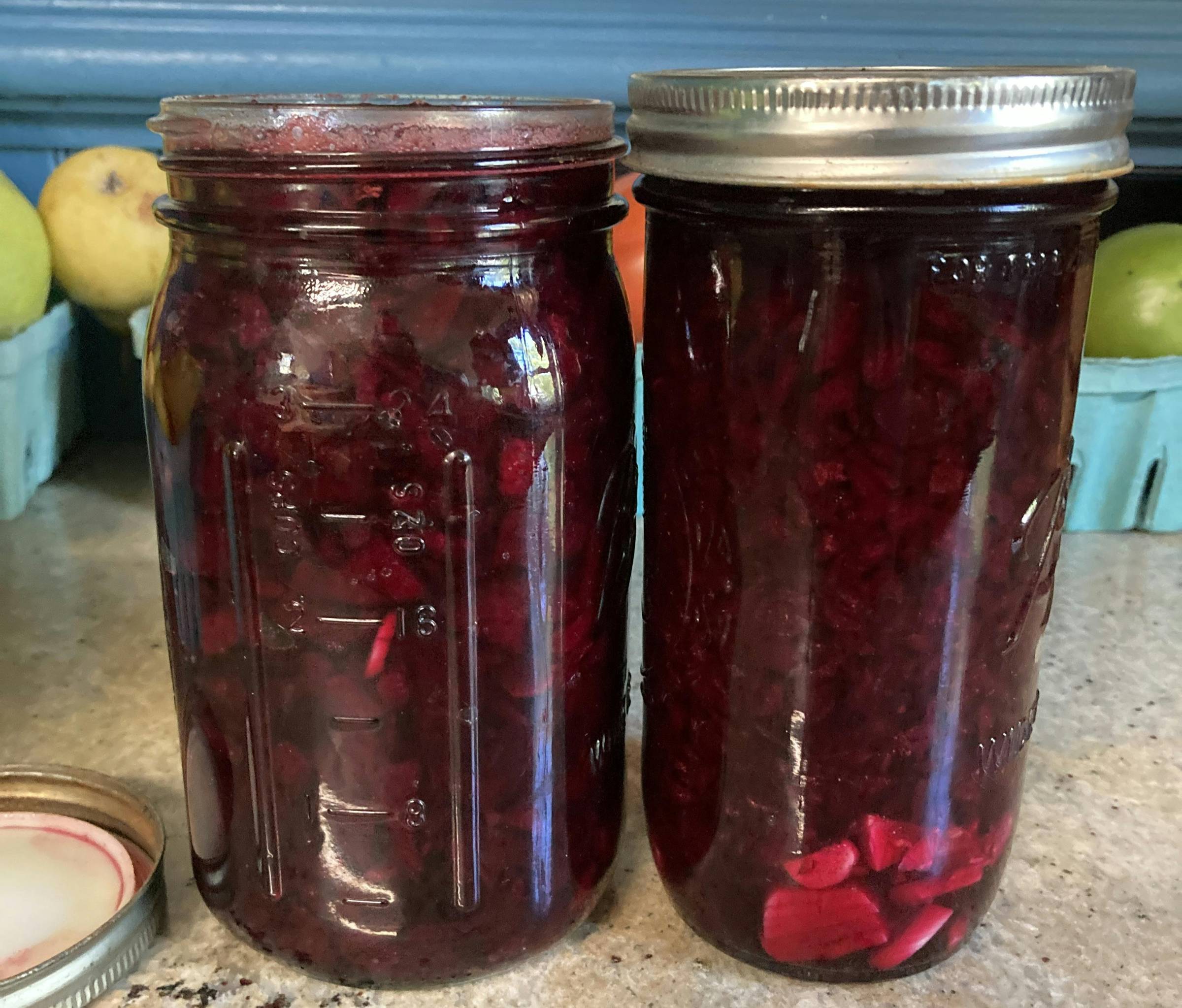 beet kvass to ferment on my kitchen counter