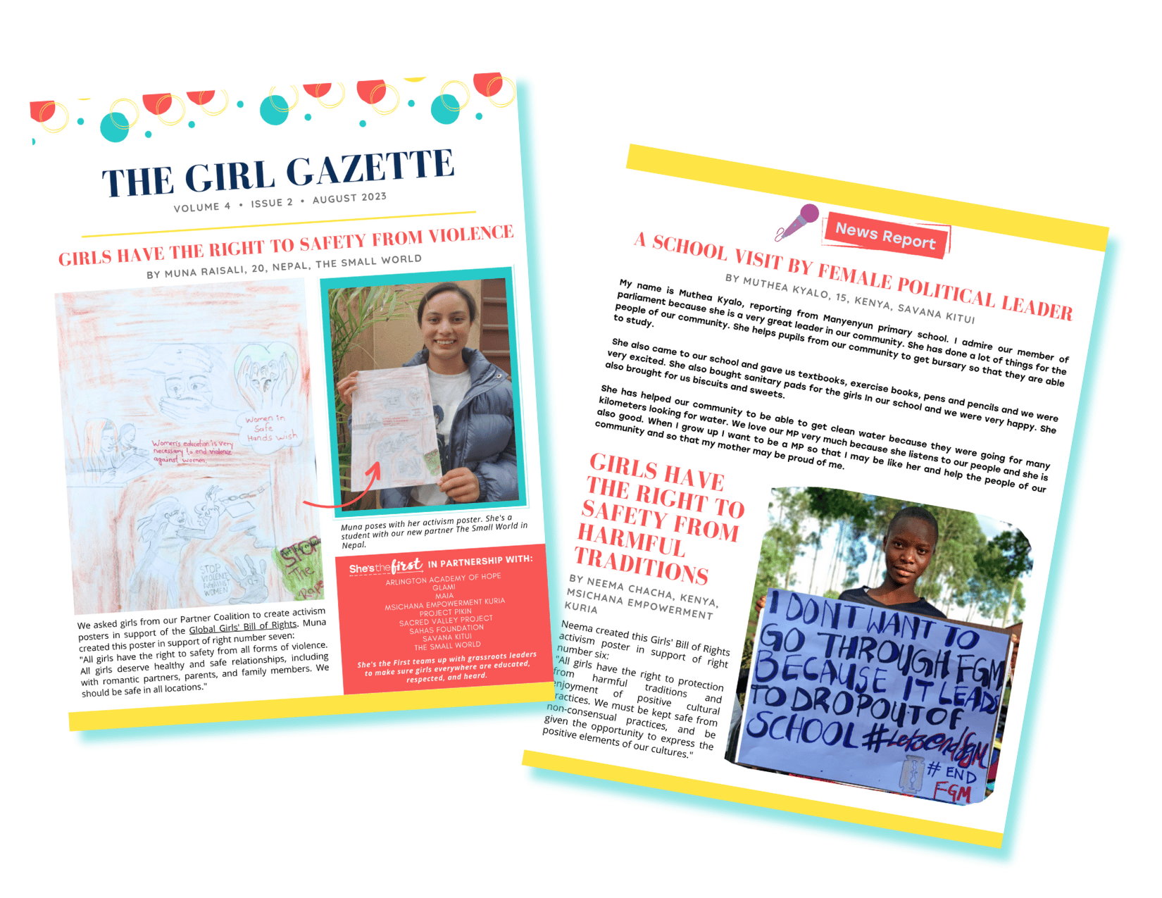 Two pages of the Girl Gazette